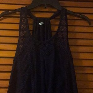 Navy lace detail tank